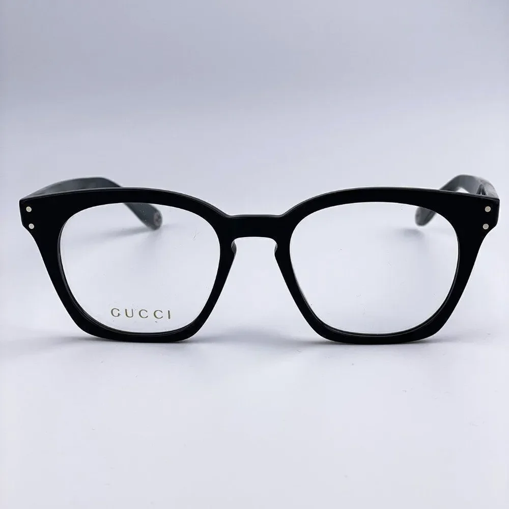SALE! NEW GUCCI LOGO GG0572O 009 Black Gray Square Unisex Eyeglasses